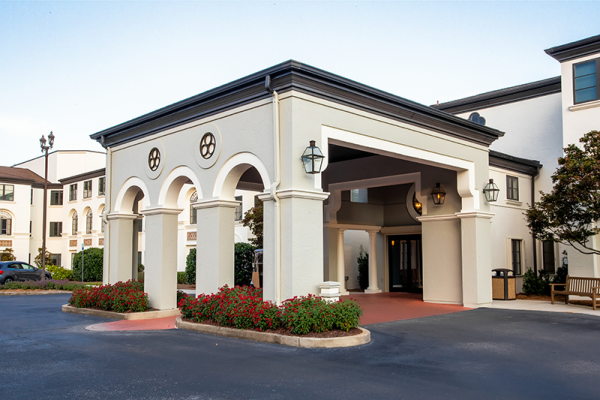 Westminster Village covered driveway and entrance
