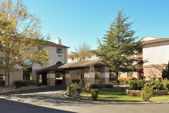 Covered driveway and entrance to Cottonwood Village
